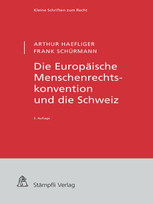 cover image of Die Europäische Menschenrechtskonvention und die Schweiz